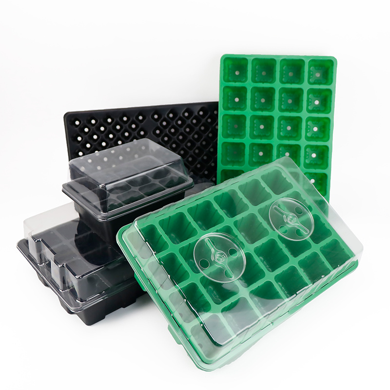 Vacuum Forming Greenhouse Seedling Germination Tray Wholesale Propagation Box Microgreens Garden Seed Sprouted Tray With Lid