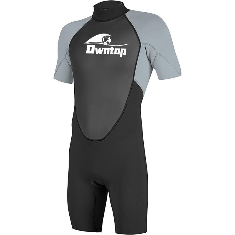 Wholesale Custom Logo Boys Adult Short Sleeve Diving Surfing Black 3mm Neoprene Full Wetsuits Stretch Back Zip Spring Suit