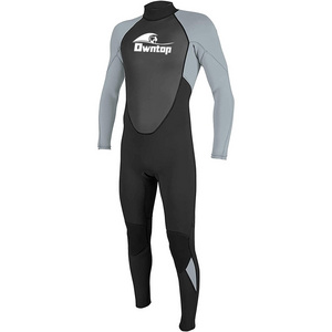 Wholesale Custom Logo Boys Adult Long Sleeve Diving Surfing Black 3mm Neoprene Full Wetsuits Stretch Back Zip