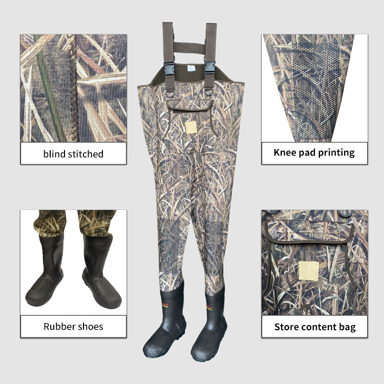 Fishing Waders with Boots for Duck Hunting Fishing Neoprene Waterproof Insulated MAX5 Camo