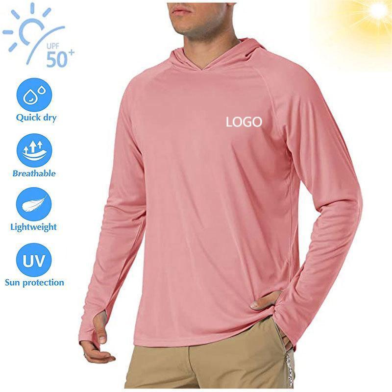 Fishing Hoodie upf 50 Performance uv Protection Long Sleeve Custom Logo Hooded Blank Fishing T-shirt T Shirts