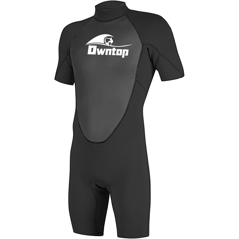 Wholesale Custom Logo Boys Adult Short Sleeve Diving Surfing Black 3mm Neoprene Full Wetsuits Stretch Back Zip Spring Suit