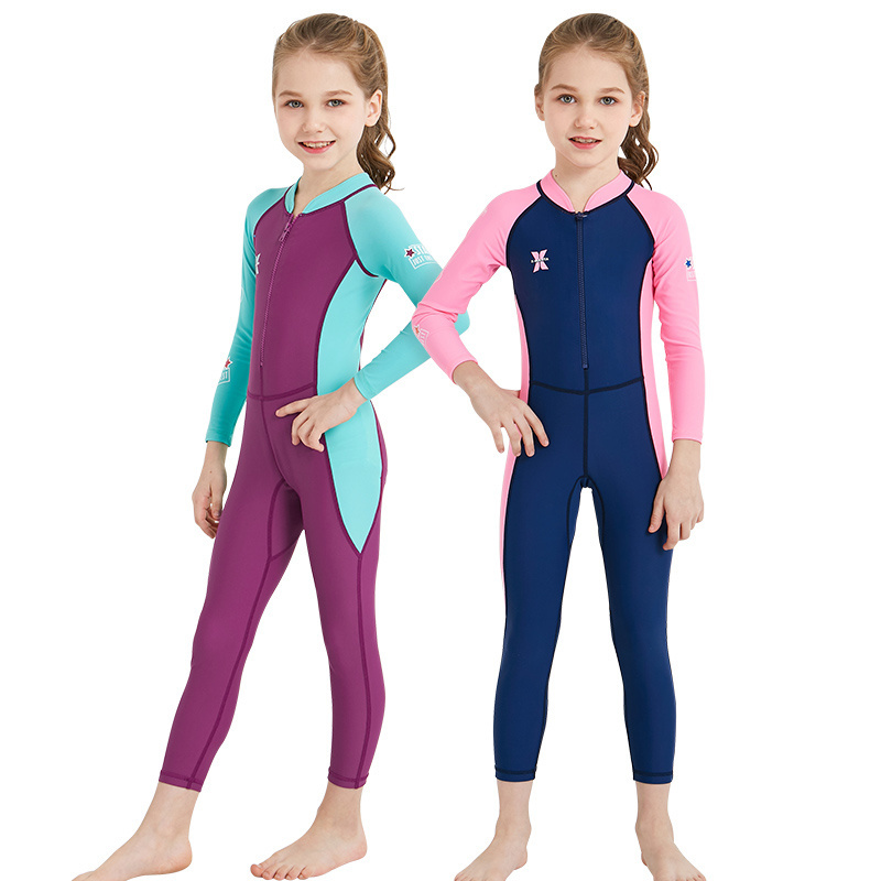 OEM Kids Girls Boys Wetsuit Full Body Neoprene Long Sleeve Child Scuba Diving Surf Suit One Piece Sun Protection for Water Sport