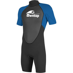 Wholesale Custom Logo Boys Adult Short Sleeve Diving Surfing Black 3mm Neoprene Full Wetsuits Stretch Back Zip Spring Suit