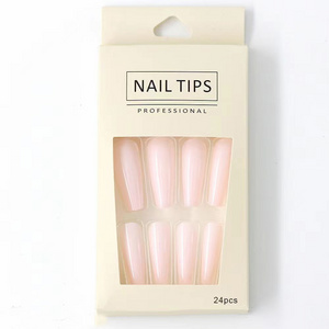 24pcs /box Artificial Fingernails Solid Candy Color Ballerina Square Coffin False Nail Tips Press On