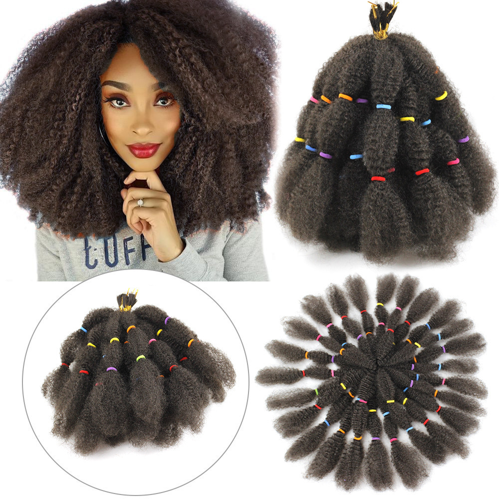 Afro Kinky Curly Marley  Braids Dreadlocks Crochet Twist Hair Synthetic Braiding Bulk Hair Extension