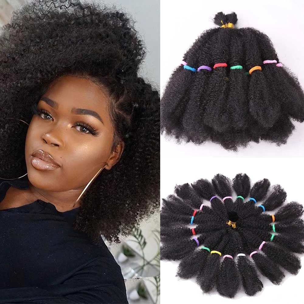 Afro Kinky Curly Marley  Braids Dreadlocks Crochet Twist Hair Synthetic Braiding Bulk Hair Extension