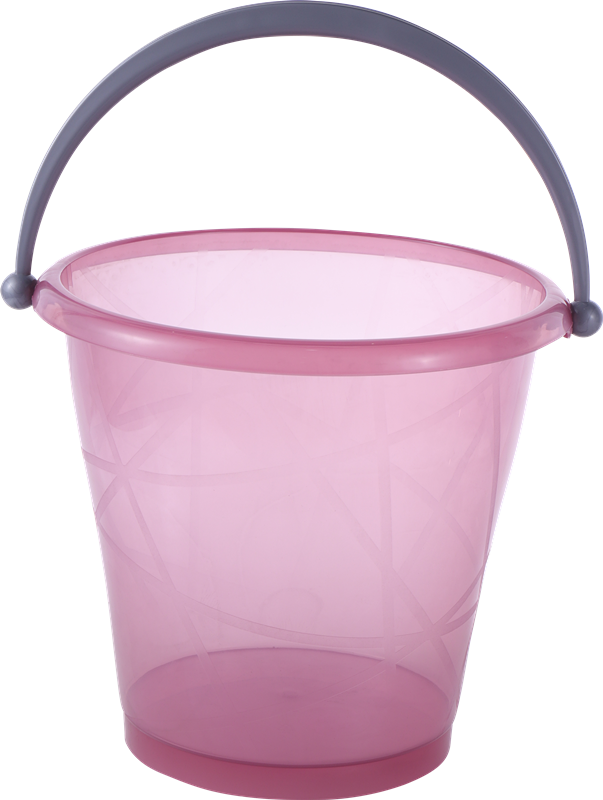 Household transparent plastic bath round pail bucket with handle