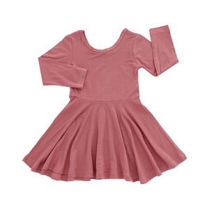 Long Sleeve baby girls dress classic style skirt autumn winter solid color casual party toddler kids clothing dresses