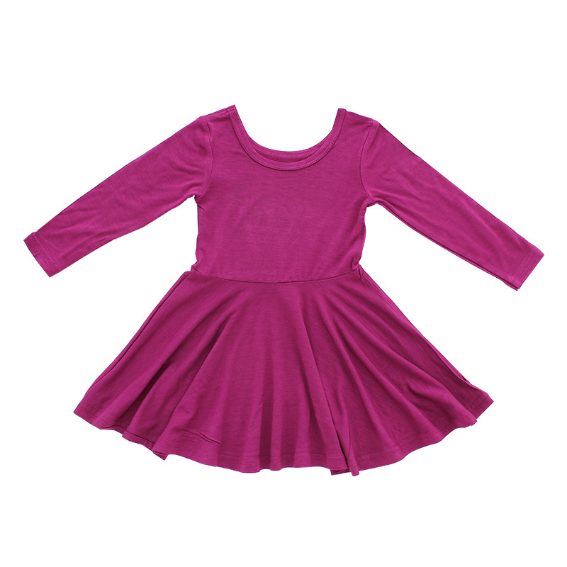 Long Sleeve baby girls dress classic style skirt autumn winter solid color casual party toddler kids clothing dresses