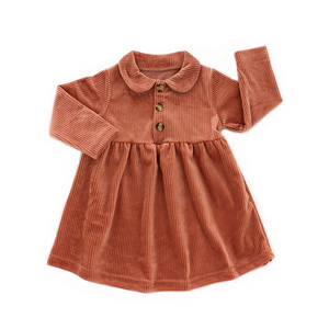 New Arrival Fall Winter Long Sleeves Boutique Infant Baby Dresses Toddler Kids Girl Dresses