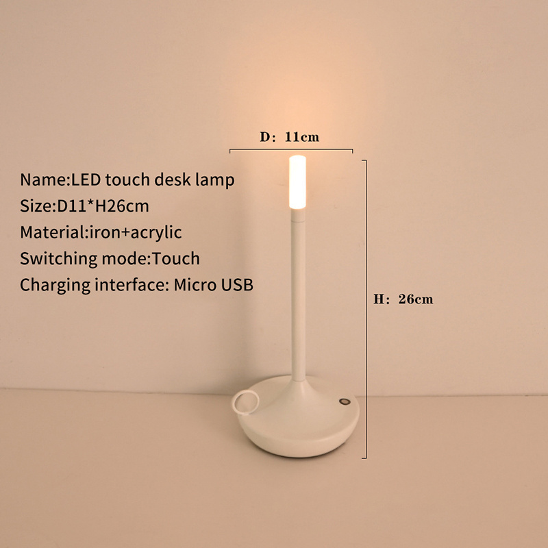 Cordless Battery Nordic Table Lamp Luxury Bedside Restaurant Living room Decoration Decor Touch Wick Rechargeable Led Table Lamp