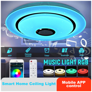 Modern Nordic Surface Mounting Rgb Colorful Smart Home Music Ceiling Led Lights For Living Room Bedroom