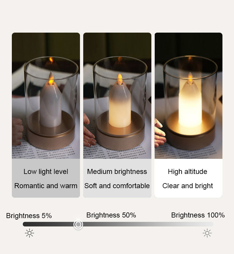 Modern Portable USB Bar Home Hotel Night Light Sensor Control Rechargeable Restaurant Cordless Battery Candle Led Table Lamp