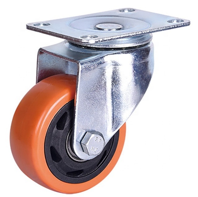 Swivel Plate with Brake On Color Polyurethane Medium industrial PVC plastic  universal wheel Caster Wheels