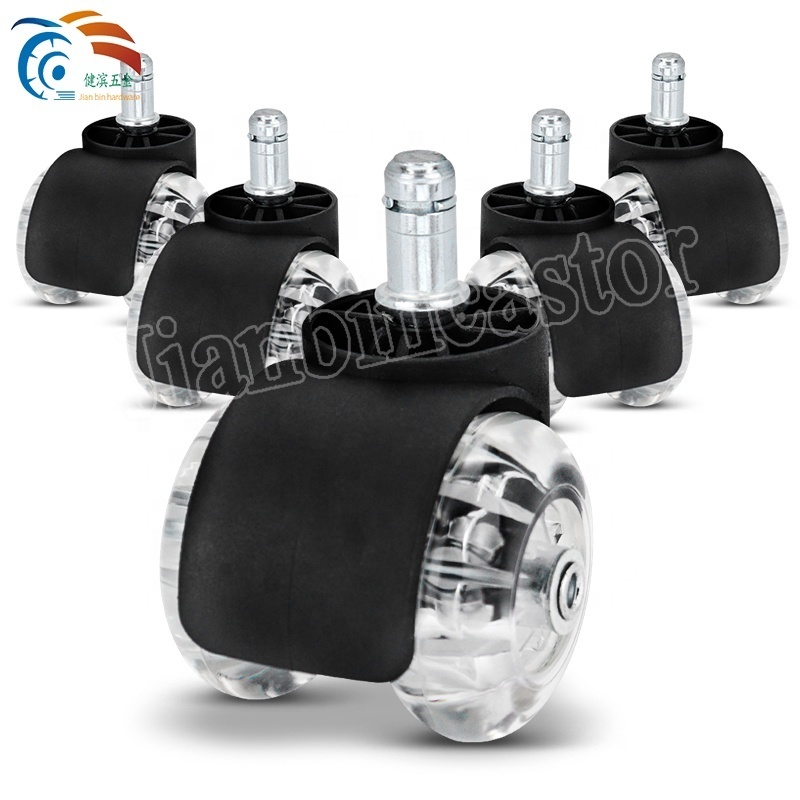 High Quality Furniture Caster 3 Inch Transparent PU Office Chair Caster Wheel