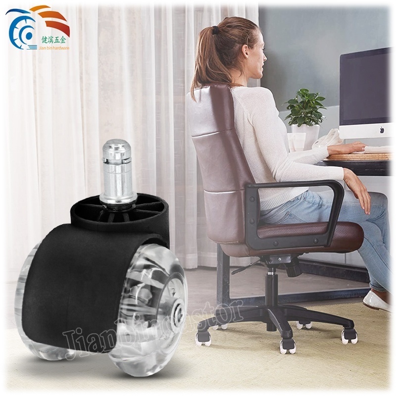 High Quality Furniture Caster 3 Inch Transparent PU Office Chair Caster Wheel