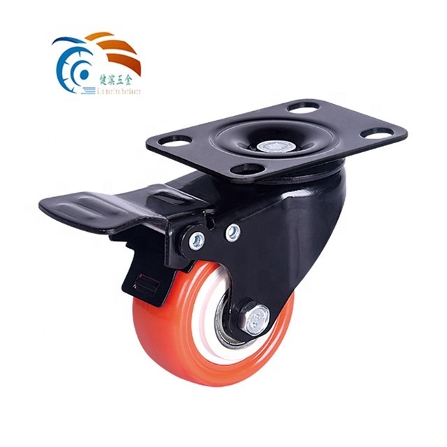 125mm PVC/PU /TPR Hot sale furniture swivel caster 1.5 inch fishing hand caster flat brake wheel