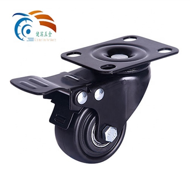 125mm PVC/PU /TPR Hot sale furniture swivel caster 1.5 inch fishing hand caster flat brake wheel