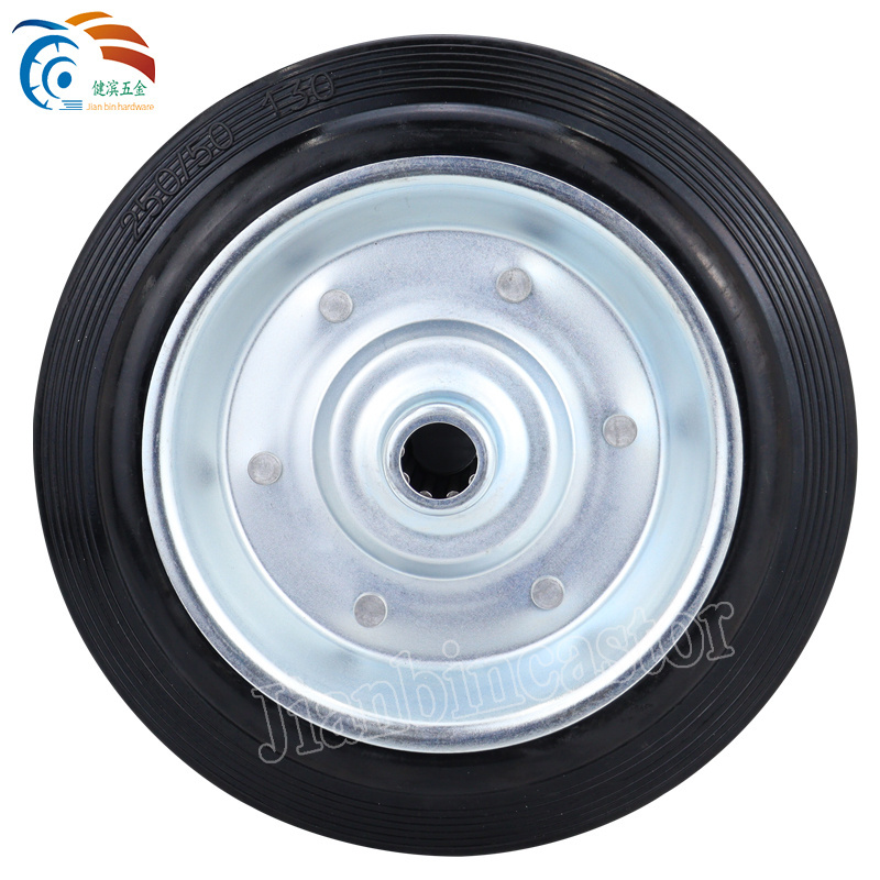 12 inch black rubber Heavy Duty Industrial Single Wheel