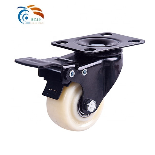 125mm PVC/PU /TPR Hot sale furniture swivel caster 1.5 inch fishing hand caster flat brake wheel