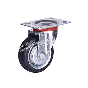 Factory sale 3inch - 8inch industrial plate central bolt hole  rubber rotatable  caster wheels , casters for outdoor furniture