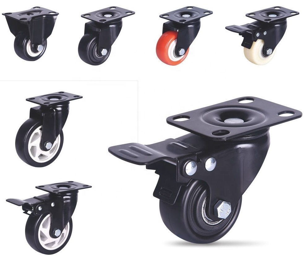 Factory direct sale 2-5 inch Brake caster wheel, furniture wheel castor, PVC/PU/TPR office directional/universal wheel