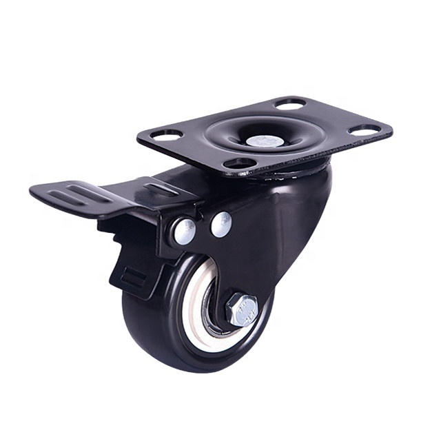 125mm PVC/PU /TPR Hot sale furniture swivel caster 1.5 inch fishing hand caster flat brake wheel