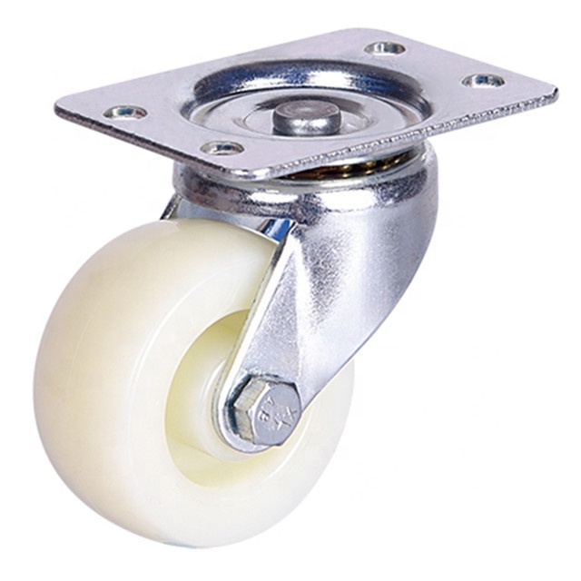 1.5inch light duty plastic  PP universal fat strong side mount  caster wheel with bearings , 2 inch swivel casters