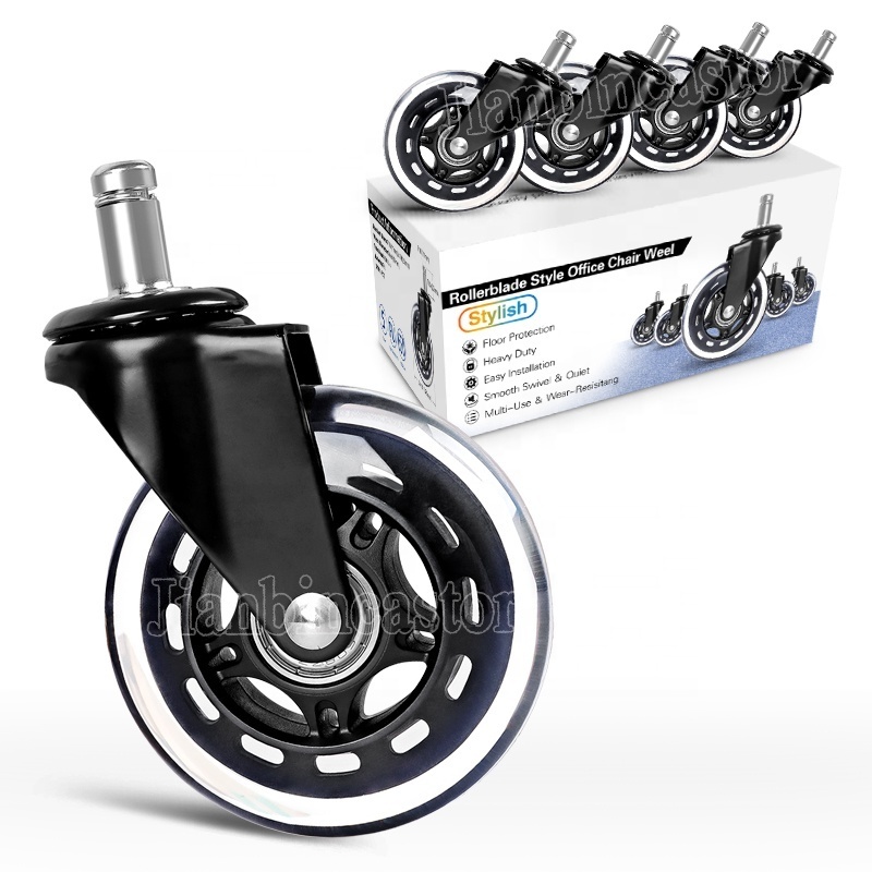 2.5 inch 75 mm Threaded Stem Casters 3/8