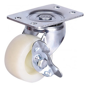 1.5inch 2inchThicken nylon casters 63mm PP caster wheel bed cabinet cart universal furniture casters