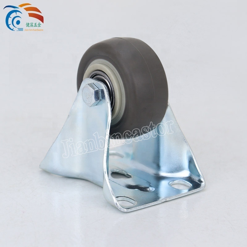 2 Inch Gray TPE Light Duty Caster TPR Wheel Double Ball Bearing PU Industrial Swivel Caster Wheels