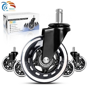 2.5 inch 75 mm Threaded Stem Casters 3/8" Caster Wheels 5 pcs caster Without Brake M10*25mm