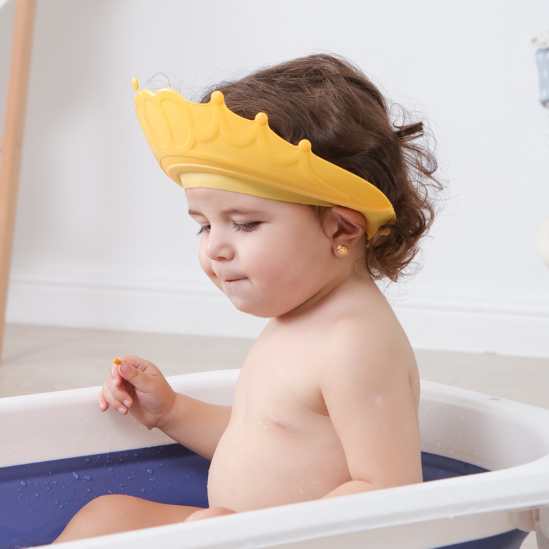 New Upgrade PP Plastic Protection Hat Waterproof Adjustable Size Kids Baby Crown Shampoo C-ap Children Shower C-ap