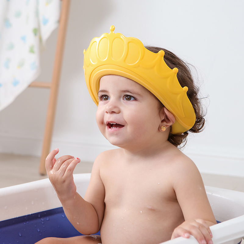 New Upgrade PP Plastic Protection Hat Waterproof Adjustable Size Kids Baby Crown Shampoo C-ap Children Shower C-ap