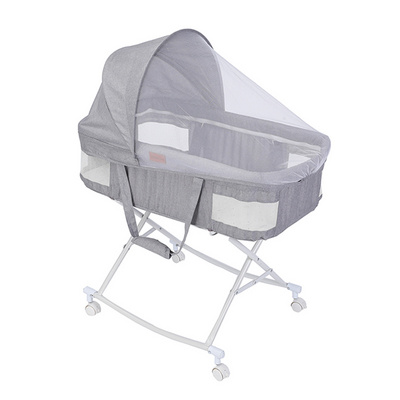 Multi Purposes Sleeper Baby Bassinet Bedside Crib with Canopy Wheels