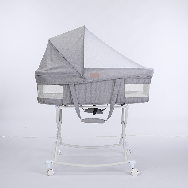 Multi Purposes Sleeper Baby Bassinet Bedside Crib with Canopy Wheels