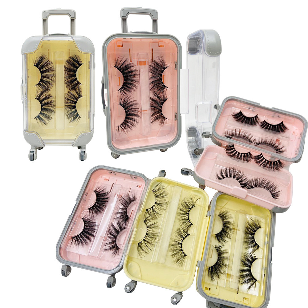 Custom luggage lashes suitcase for lashes eyelash packaging box mini lash suitcase bundle