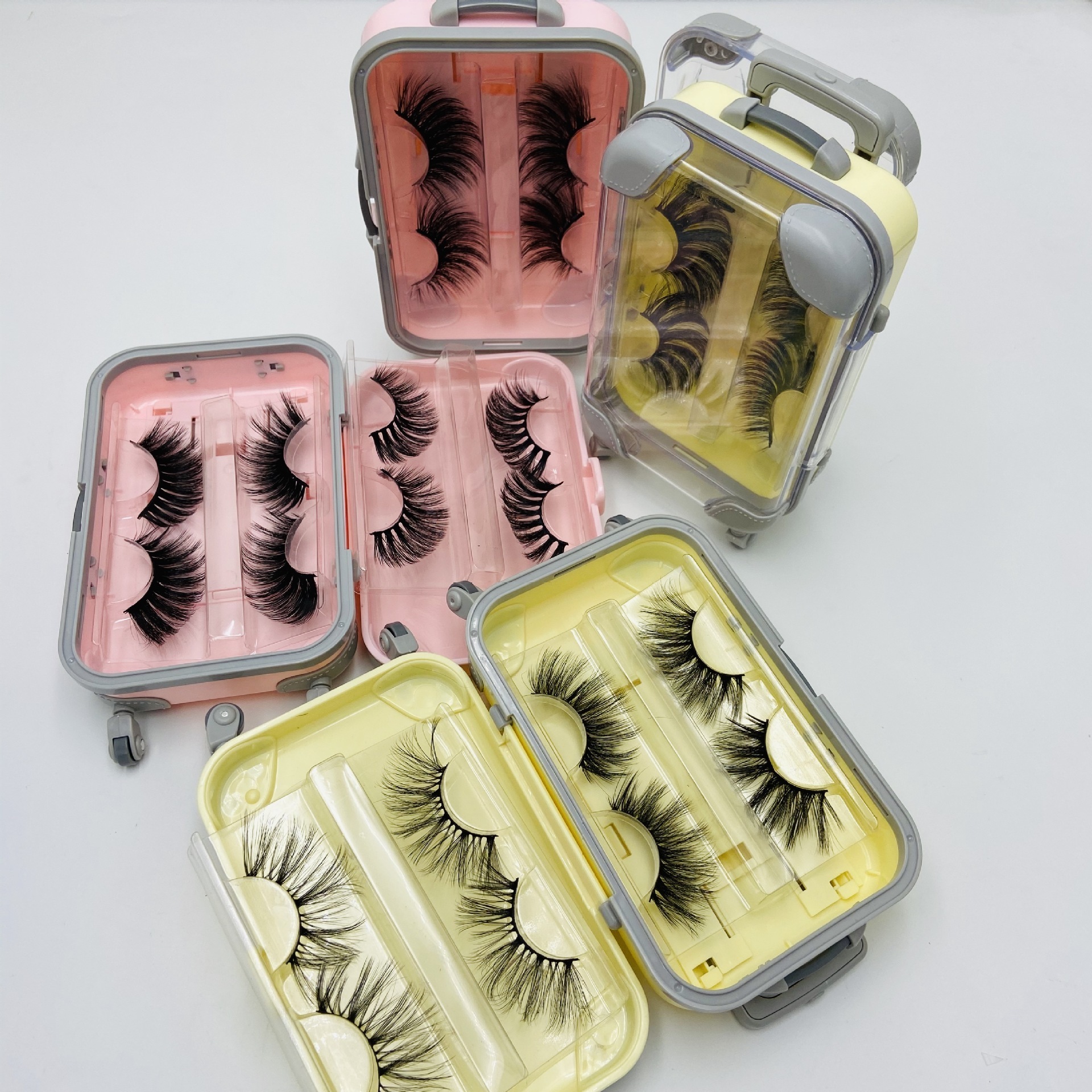 Custom luggage lashes suitcase for lashes eyelash packaging box mini lash suitcase bundle