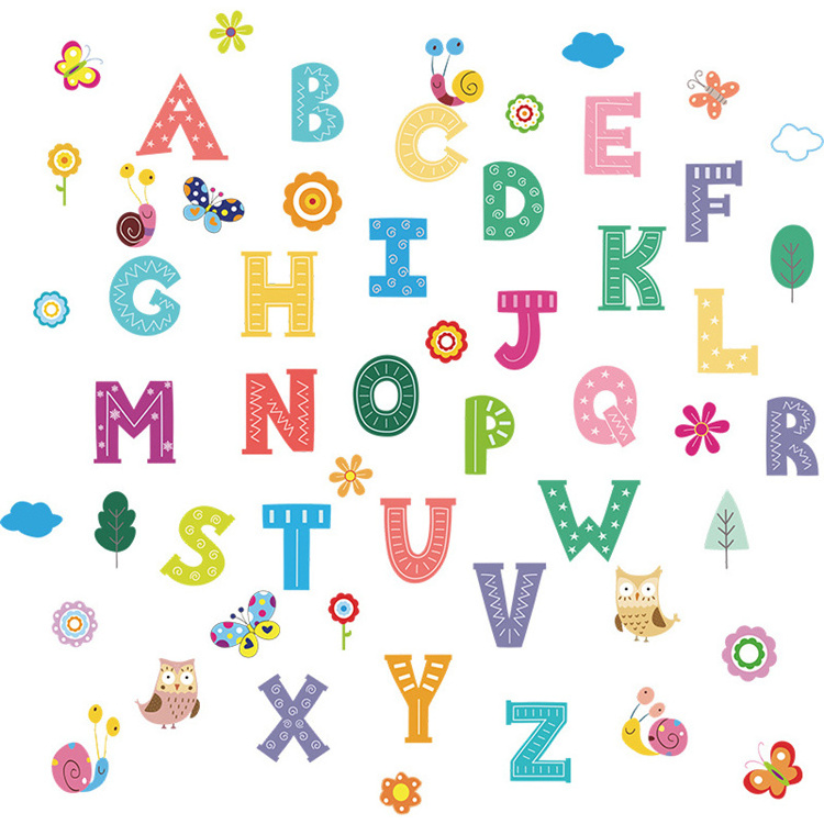 Alphabet Wallsticker For Walls Self Adhesive Contact Paper For Kid Bedroom Wall Decoration