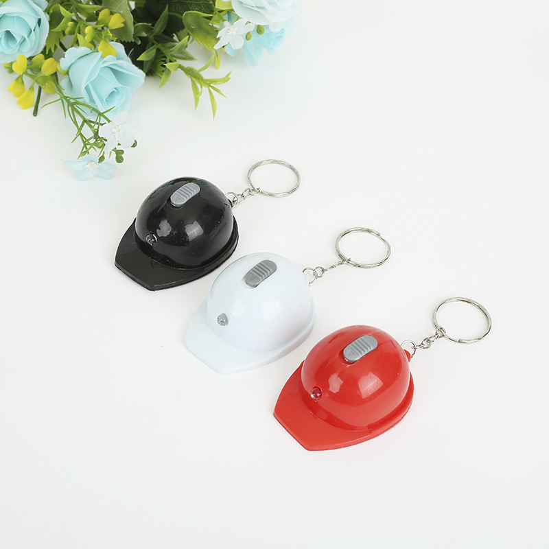 Custom Logo Cheap 3D Mini Safety Helmet Plastic Keychain Bottle Opener Hard Hat Keychain With Led