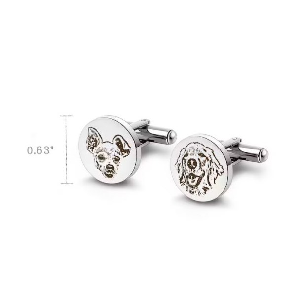 New Design Custom Logo Pet Portrait Cufflinks Suit Shirt Enamel Blank Metal Cuff link For Gift Men