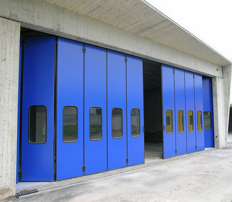 Factory Direct Sale Super Large Electric Horizontal Sliding Folding Gate for Hangar Factory Warehouse Door