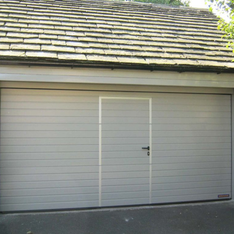 Electric Residential Sectional Overhead Sliding Garage Doors with wicket pedestrian access door