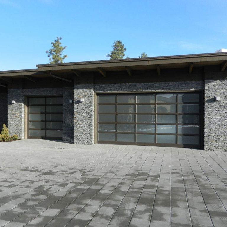 Most salable high grade residential villa aluminum tempered guardian frosted glass garage doors