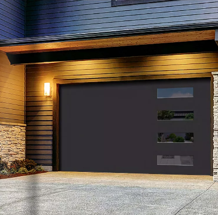 Electric Residential Sectional Overhead Sliding Garage Doors with wicket pedestrian access door