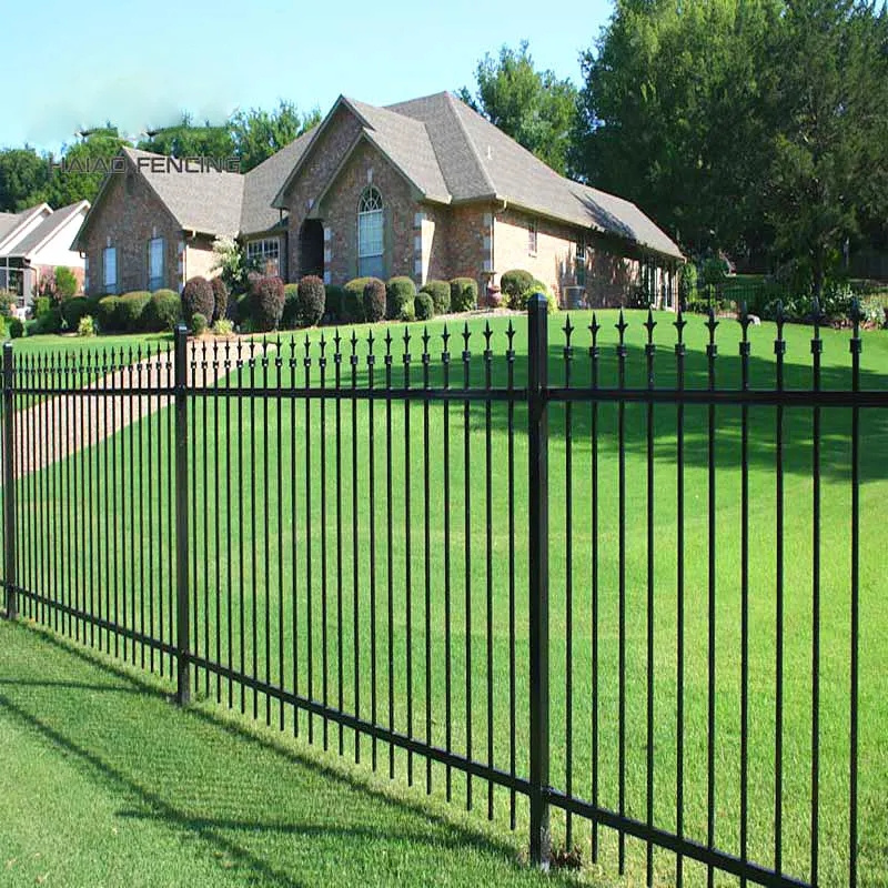 7ft x 10ft decorative black outdoor metal  wrought iron fence panels