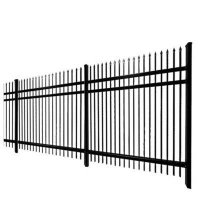 7ft x 10ft decorative black outdoor metal  wrought iron fence panels