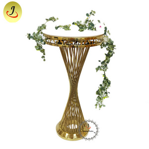 Popular Wedding outdoor round mirror stainless steel frame gold cocktail table used round pub bar