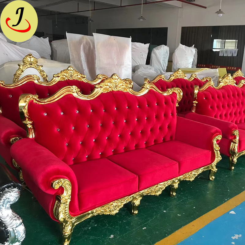 Manufacturing Hotel Hot Pink Throne Sofa For Wedding Event